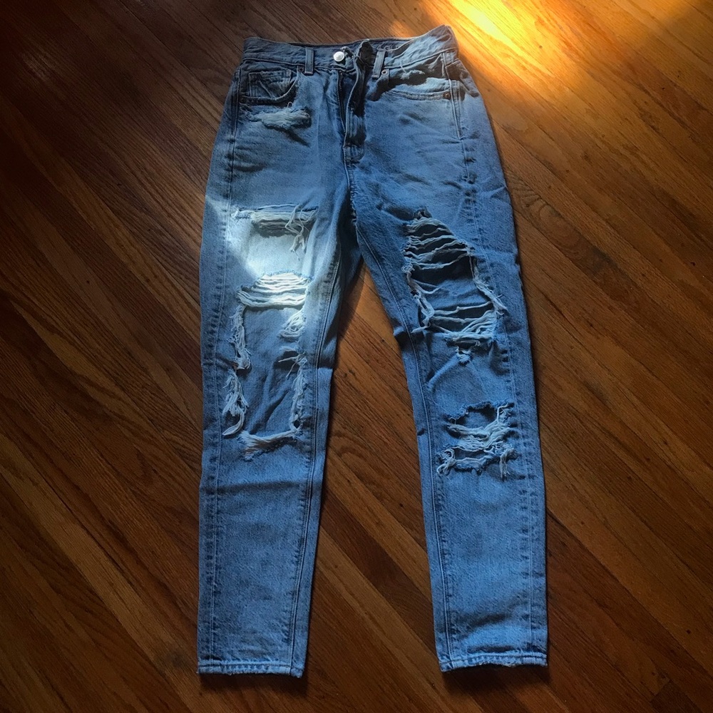 Distressed Mom Jeans